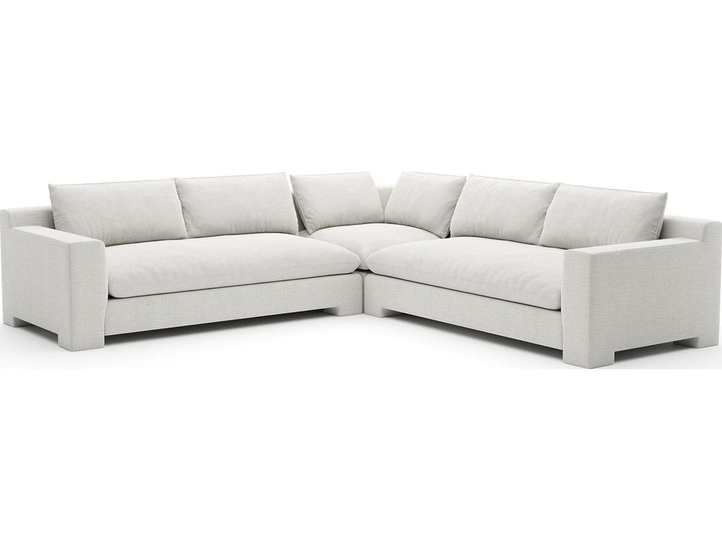 Devon 3-Piece Modular Polyester Blend L-Sectional in Ivory