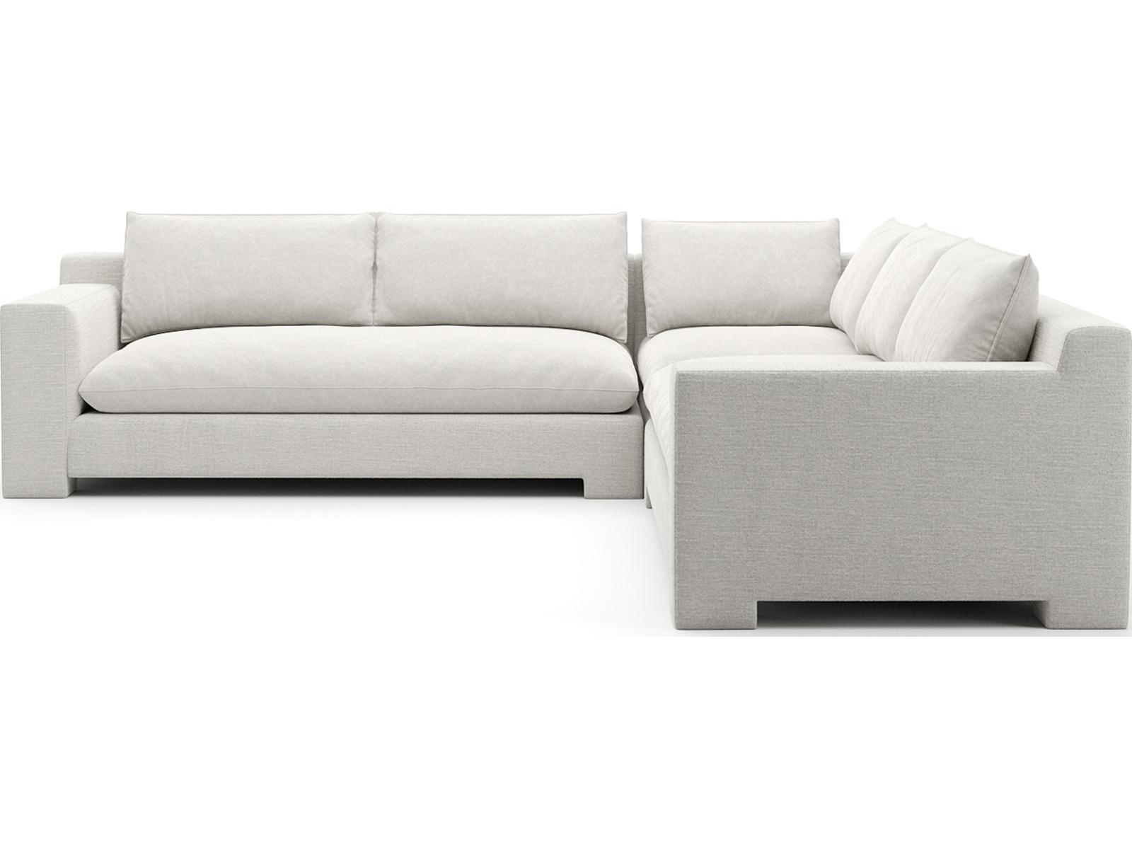 Devon 3-Piece Modular Polyester Blend L-Sectional in Ivory