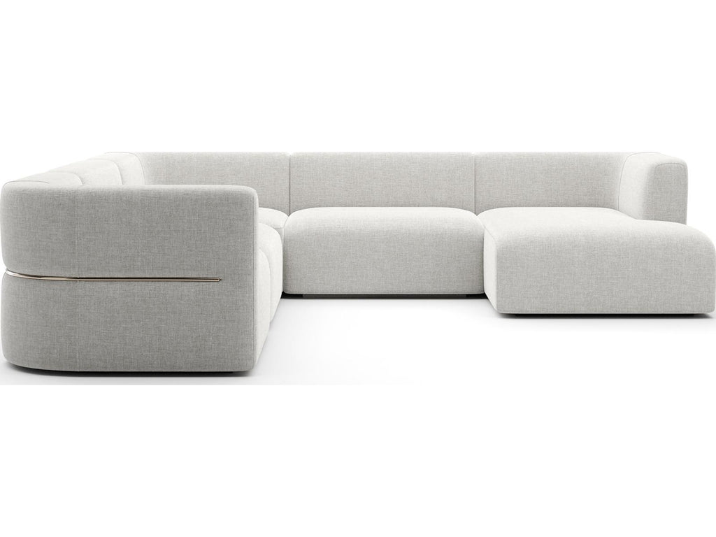 Rhythm Right Chaise L Sectional in Neutral Metallic Upholstery