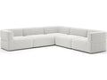 Rhythm L-Shape Modular Ribbed Linen Sectional Sofa in Neutral Metallic