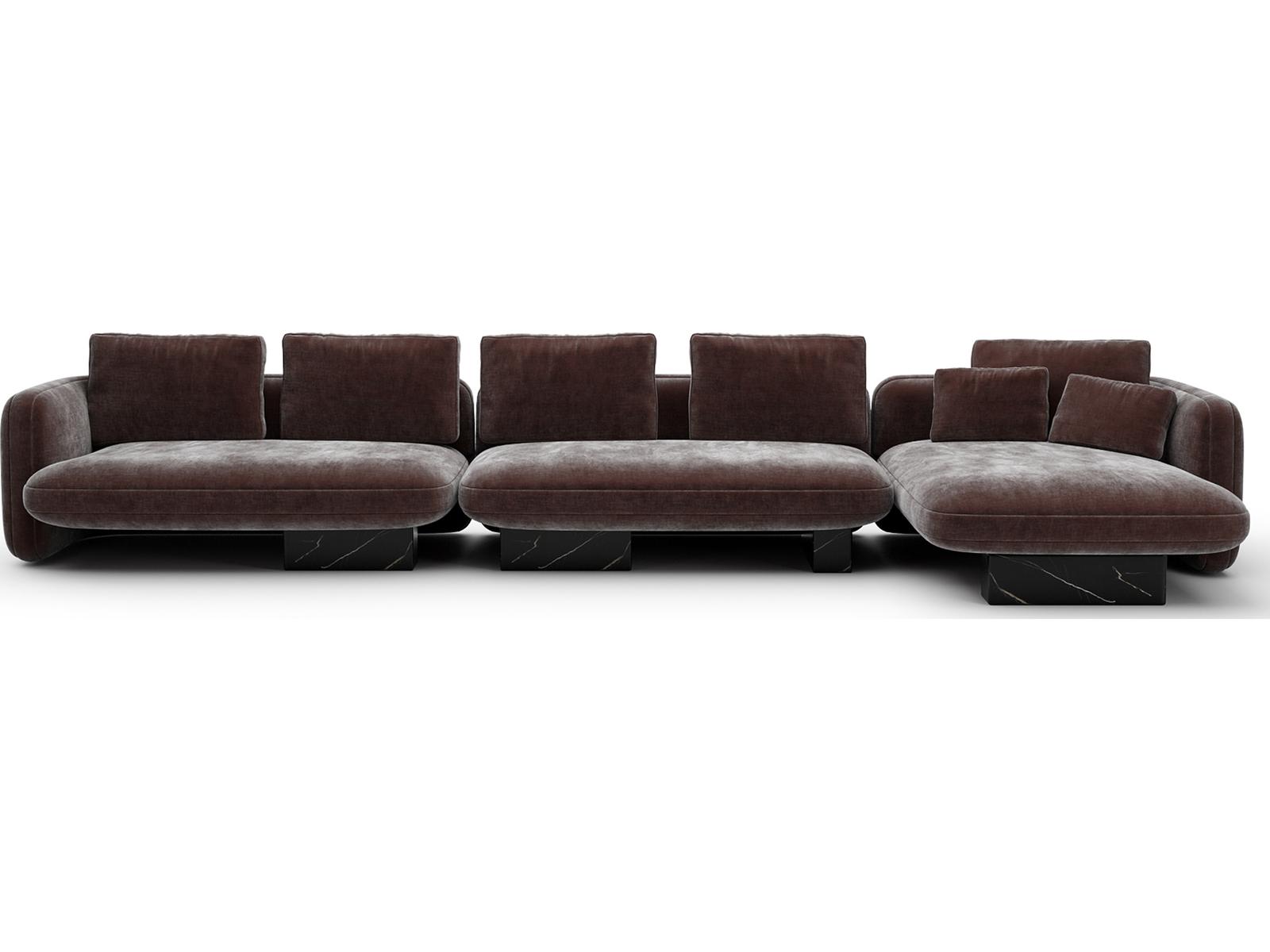 Overlap 3-Piece Large Right Chaise Polyester Blend Sectional in Dark Taupe
