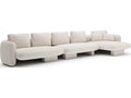 Overlap 3-Piece Modular Ecru Linen Sectional with Right Chaise