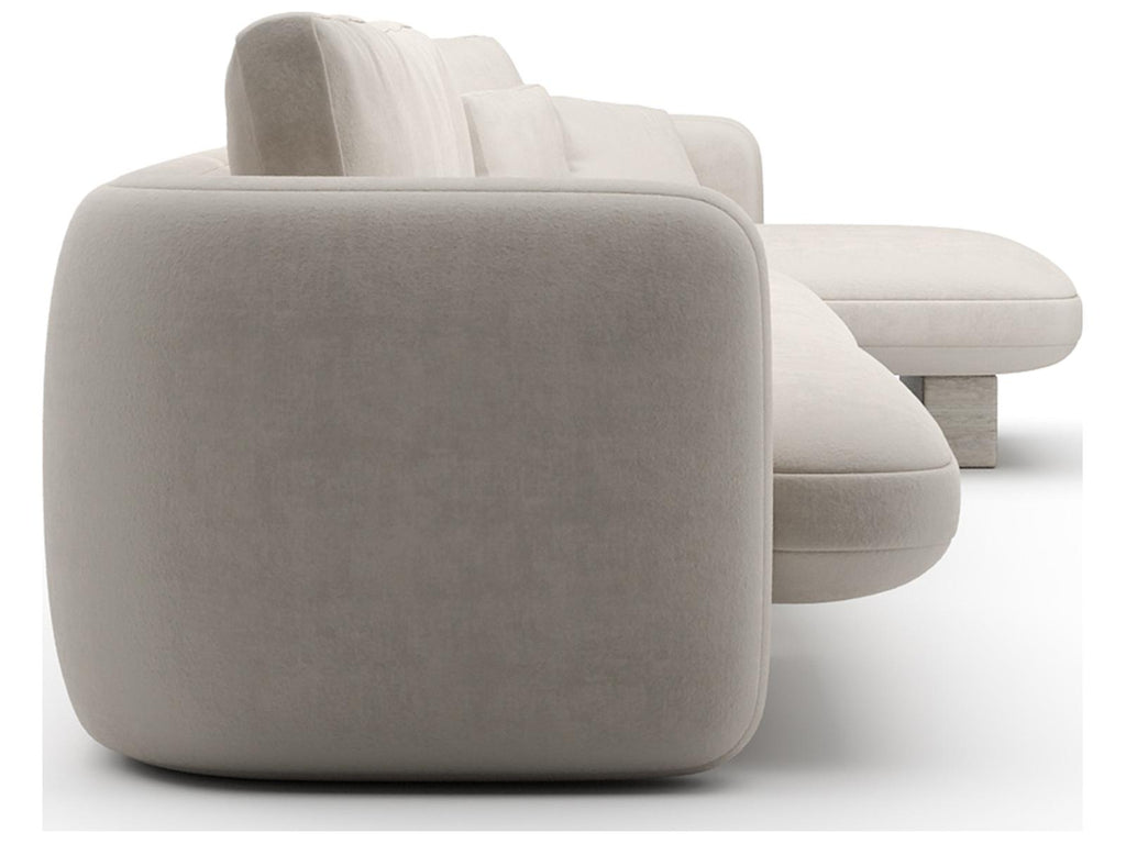 Overlap 3-Piece Modular Ecru Linen Sectional with Right Chaise