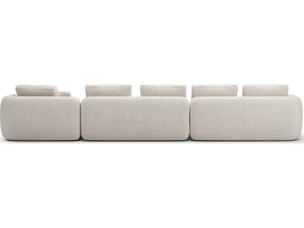 Overlap 3-Piece Modular Ecru Linen Sectional with Right Chaise