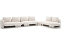 Overlap 4-Piece Modular Fabric Sectional in Ecru with Whisper of Gold Finish