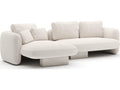 Overlap Left Chaise Small Ecru Fabric Sectional Sofa