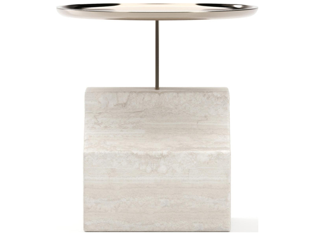 Overlap Round Stone End Table