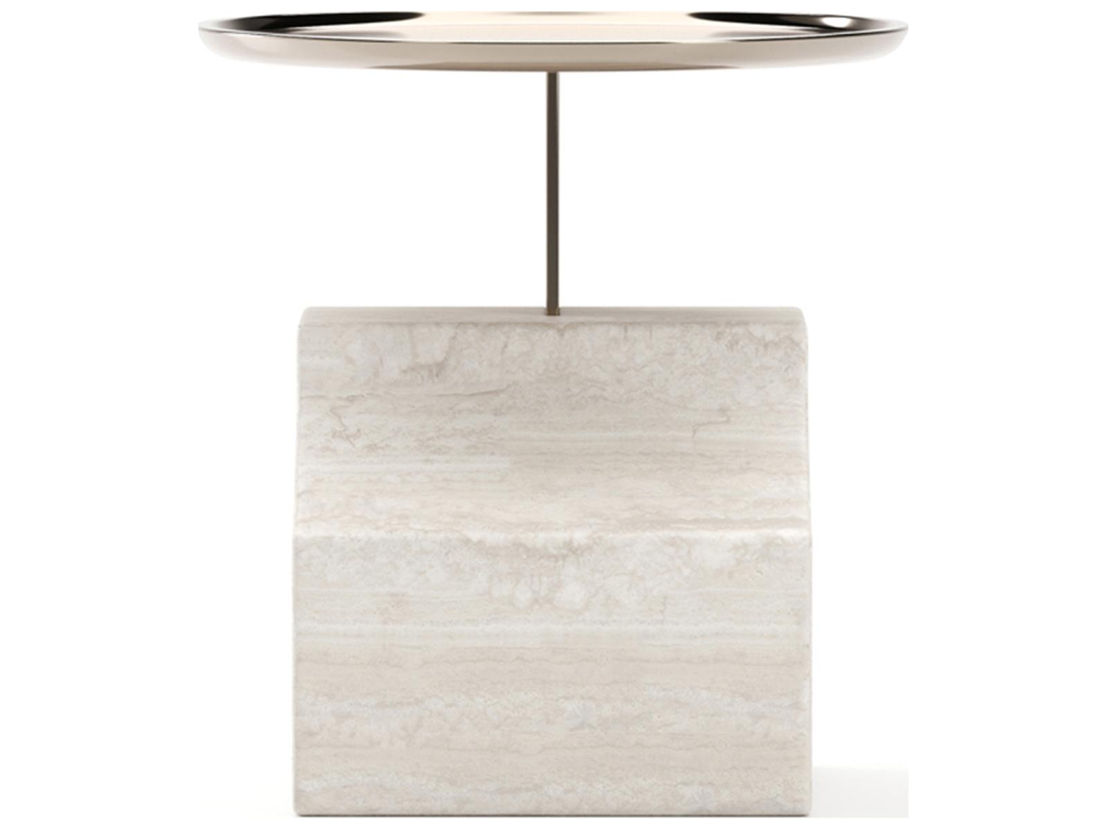 Overlap Round Stone End Table