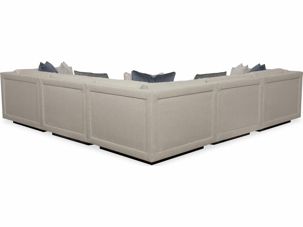 Fusion 6-Piece Modular Fabric Sectional Sofa with Ottoman in Simply Black