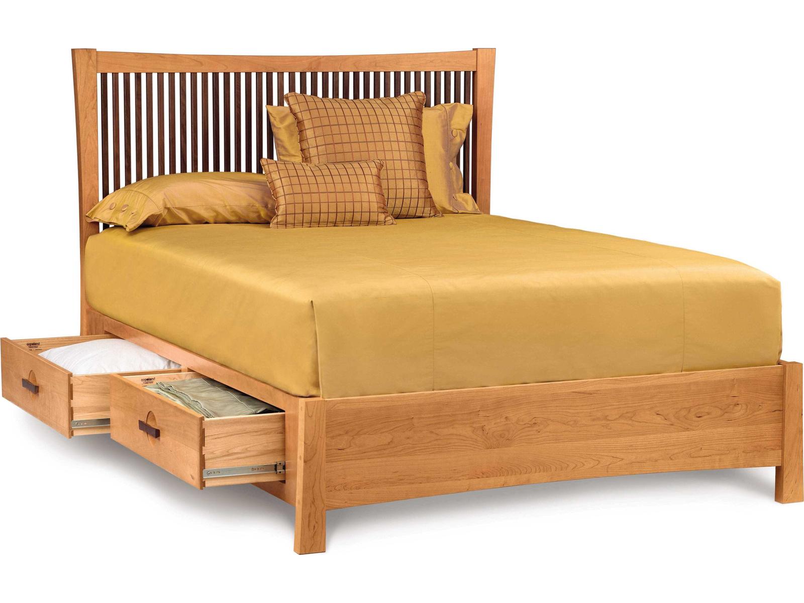 Berkeley King Storage Bed in Brown Cherry with Walnut Accents