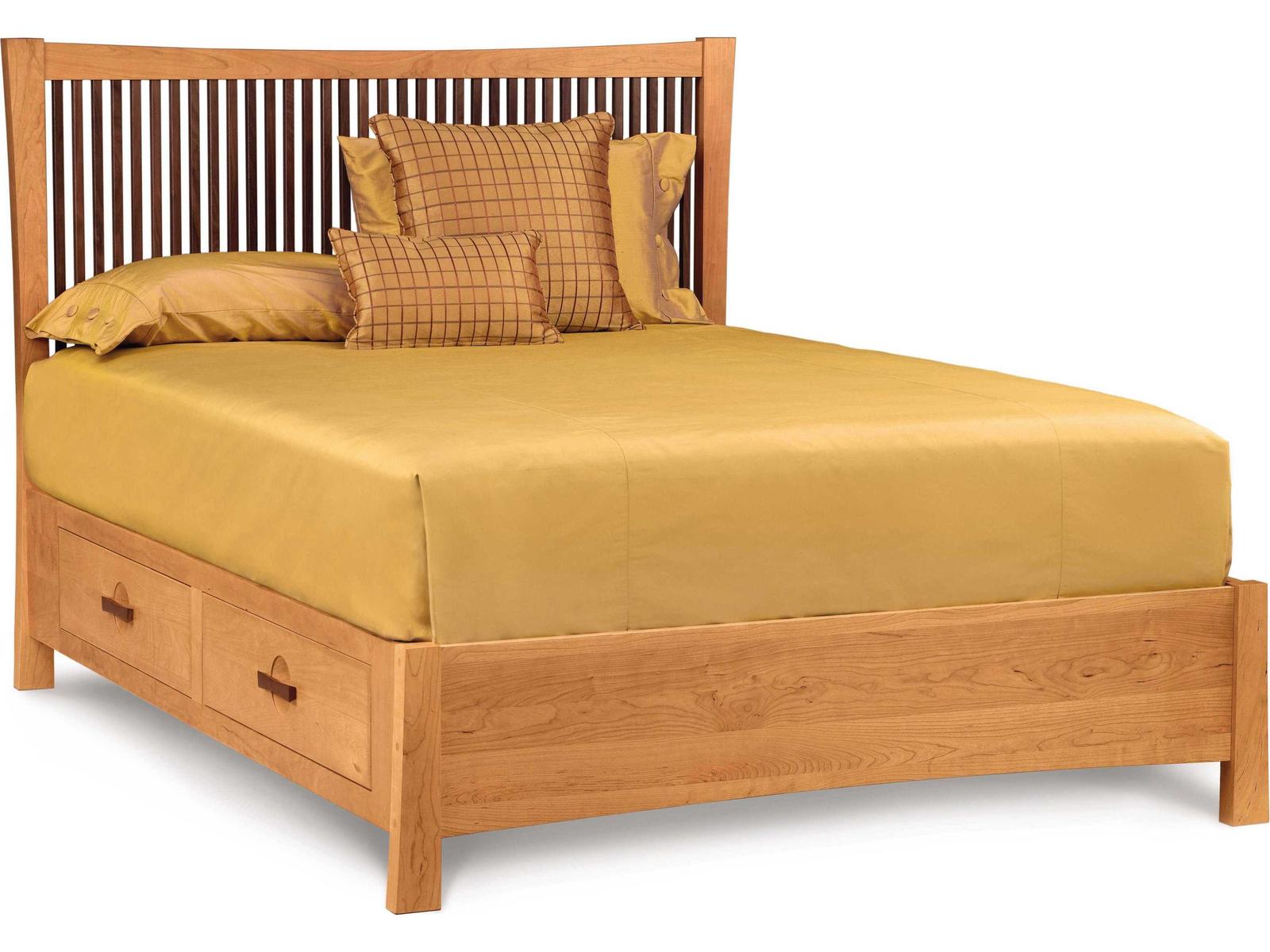 Berkeley California King Solid Cherry Storage Bed with Walnut Accents