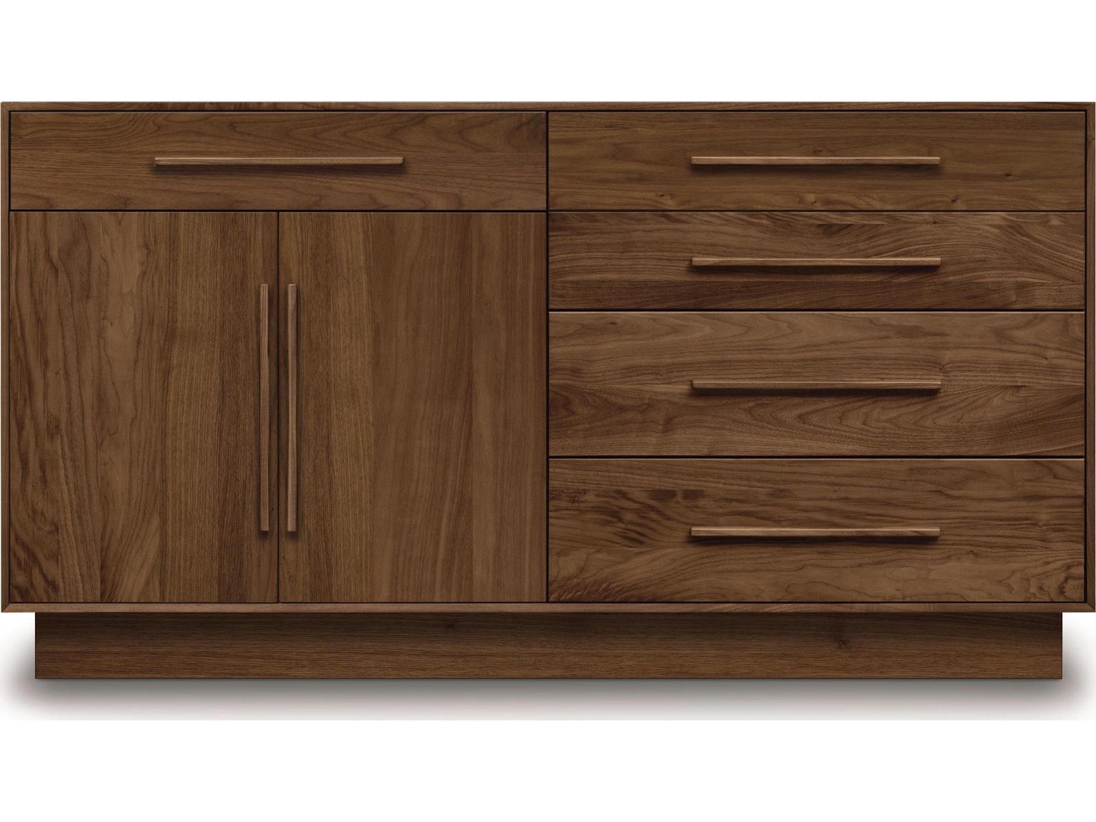 Moduluxe 5-Drawer 2-Door Dresser in Natural Walnut