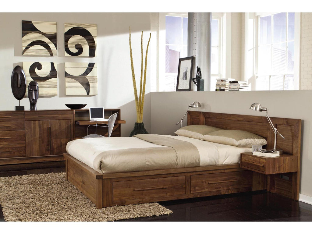 Moduluxe 5-Drawer Wide Dresser in Natural Walnut