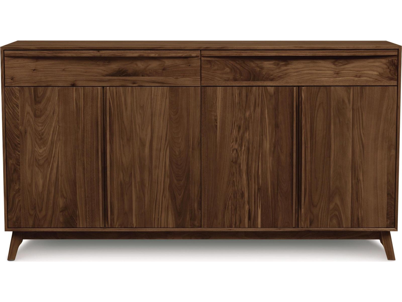 Catalina 2 Drawers 4 Doors Buffet in Natural Walnut Mid-Century Modern