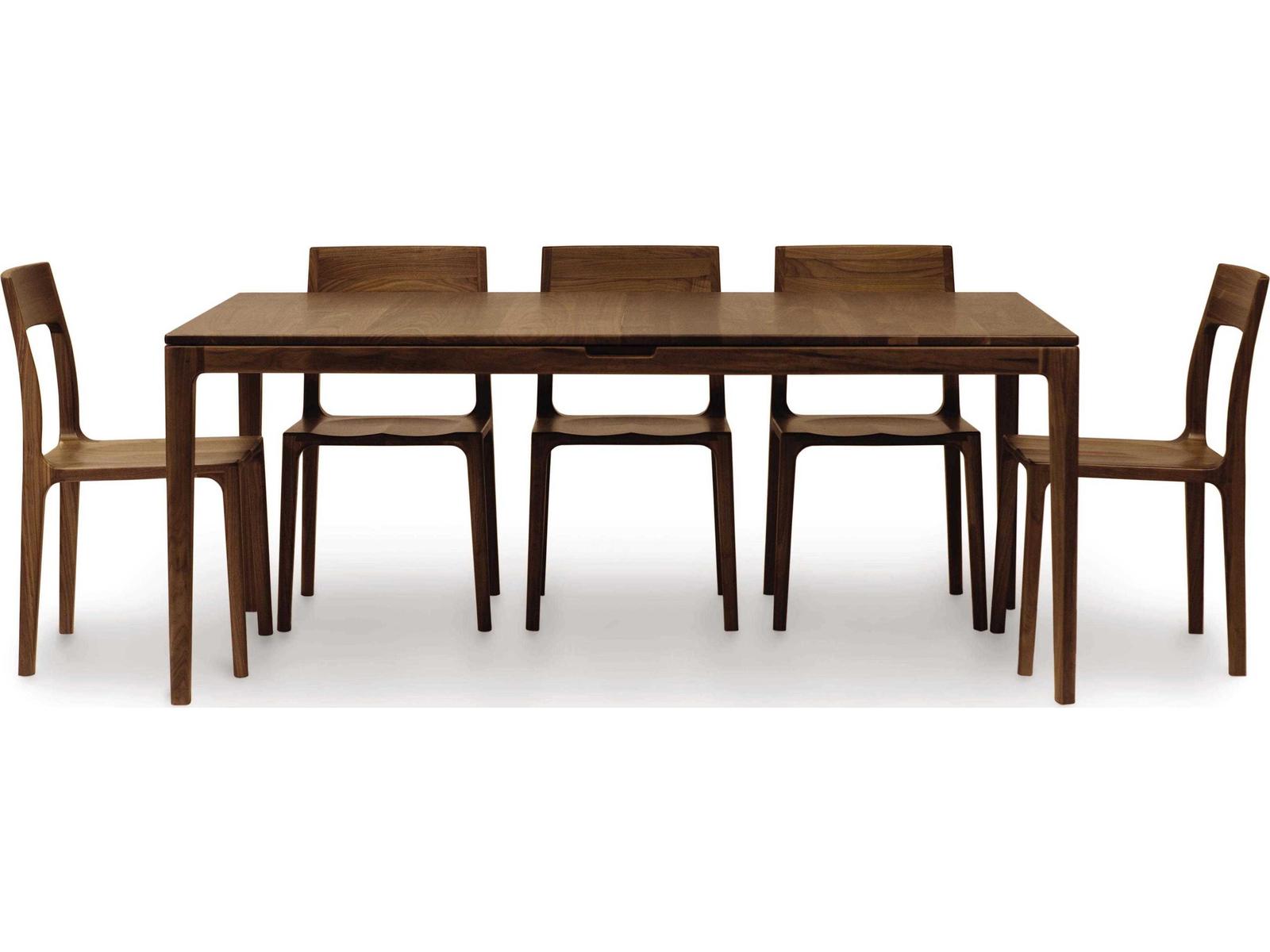 Furniture Lisse Extension Rectangular Dining Table in Natural Walnut