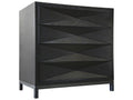 Diamante Black Shellac Nightstand with Steel Base
