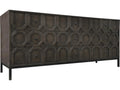 Hadley 74-Inch Walnut Wood Sideboard with Steel Base and 9 Drawers