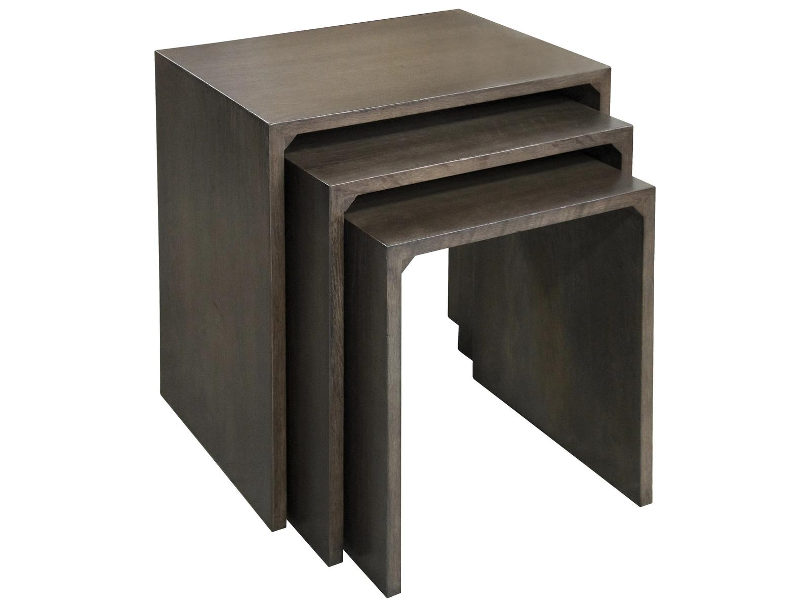 Chesterfield Nesting Table Set Oak Light Shellac