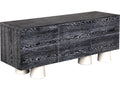 Jules Cabinet Cerused Black and Washed Oak with Reclaimed Wood