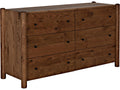 Furniture Vail 6-Drawer Dresser in Whiskey Oak