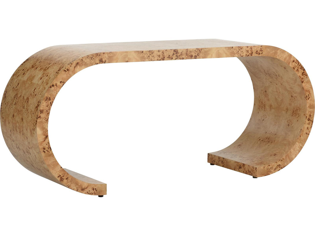 Bridges Burlwood Console Table with Rounded Sides