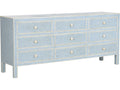 Milford 9-Drawer Bone Inlay Dresser in White and Blue