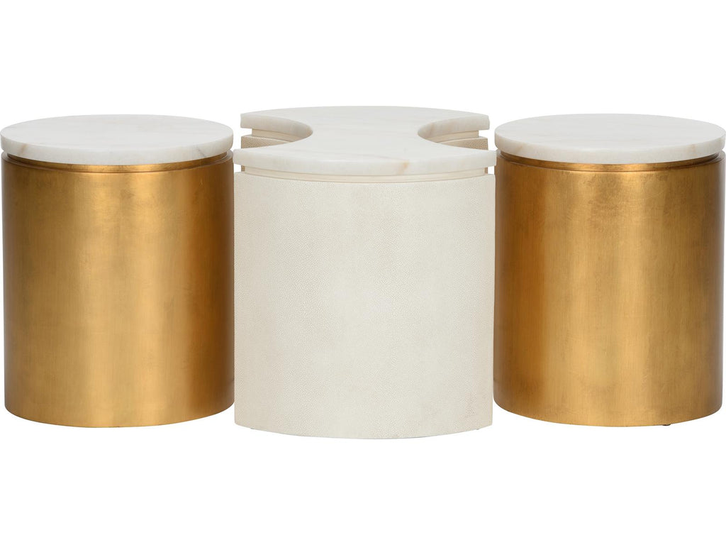 Bradshaw Orrell Marble White Cream Gold Coffee Table Set