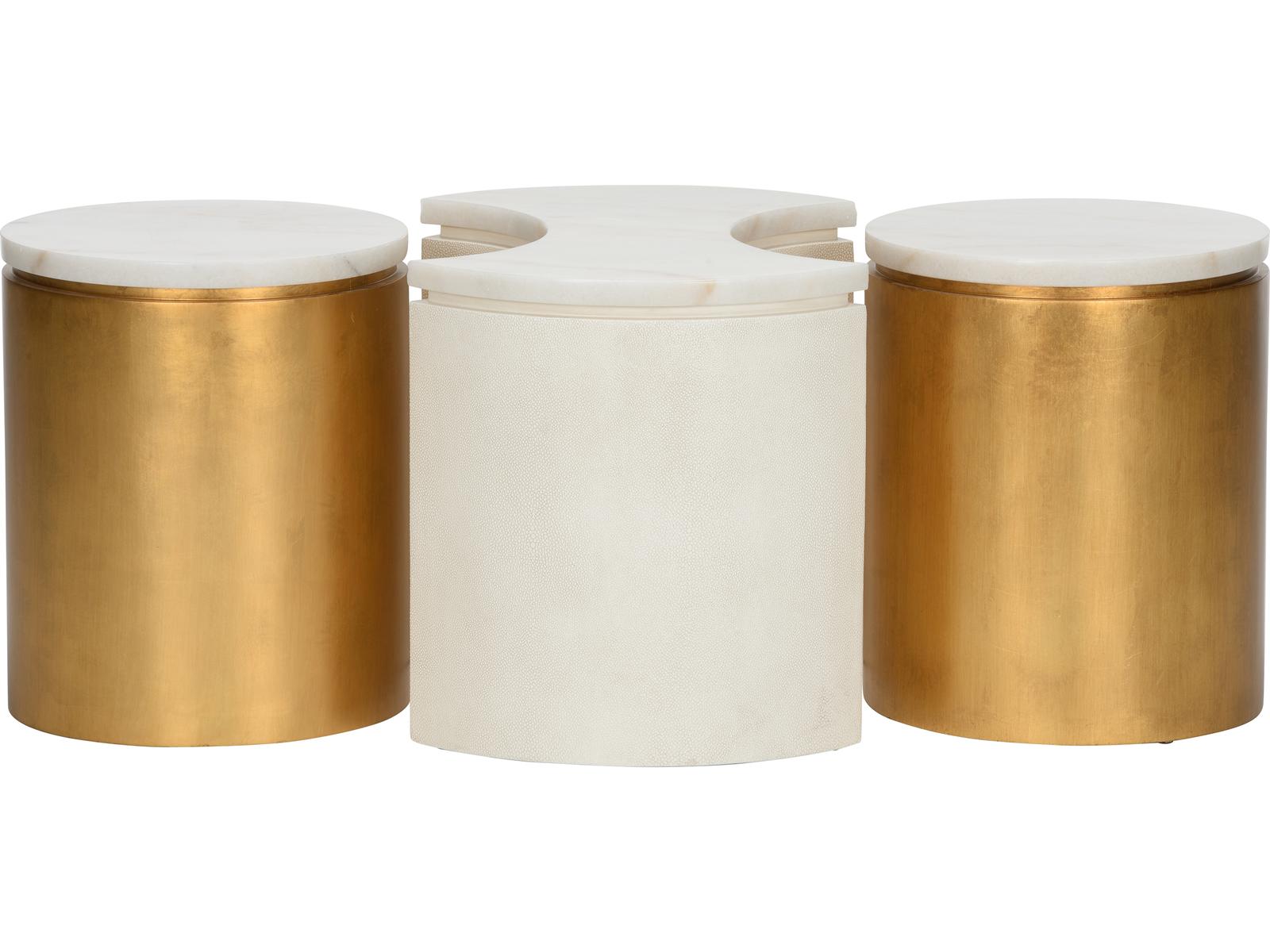 Bradshaw Orrell Marble White Cream Gold Coffee Table Set