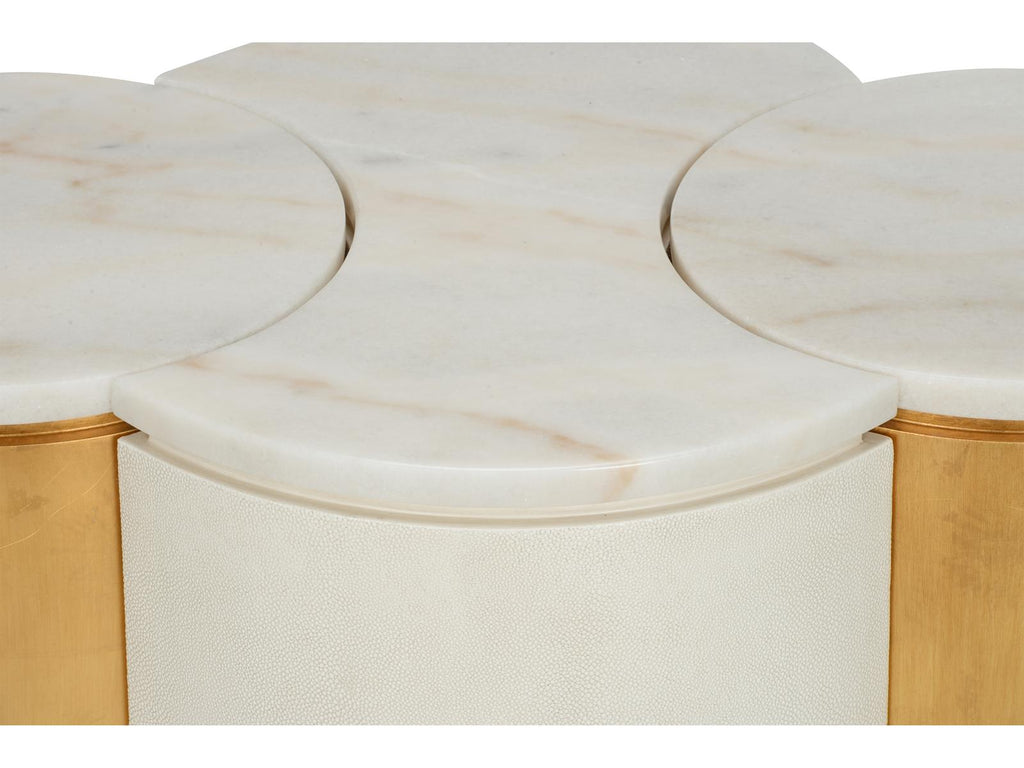Bradshaw Orrell Marble White Cream Gold Coffee Table Set