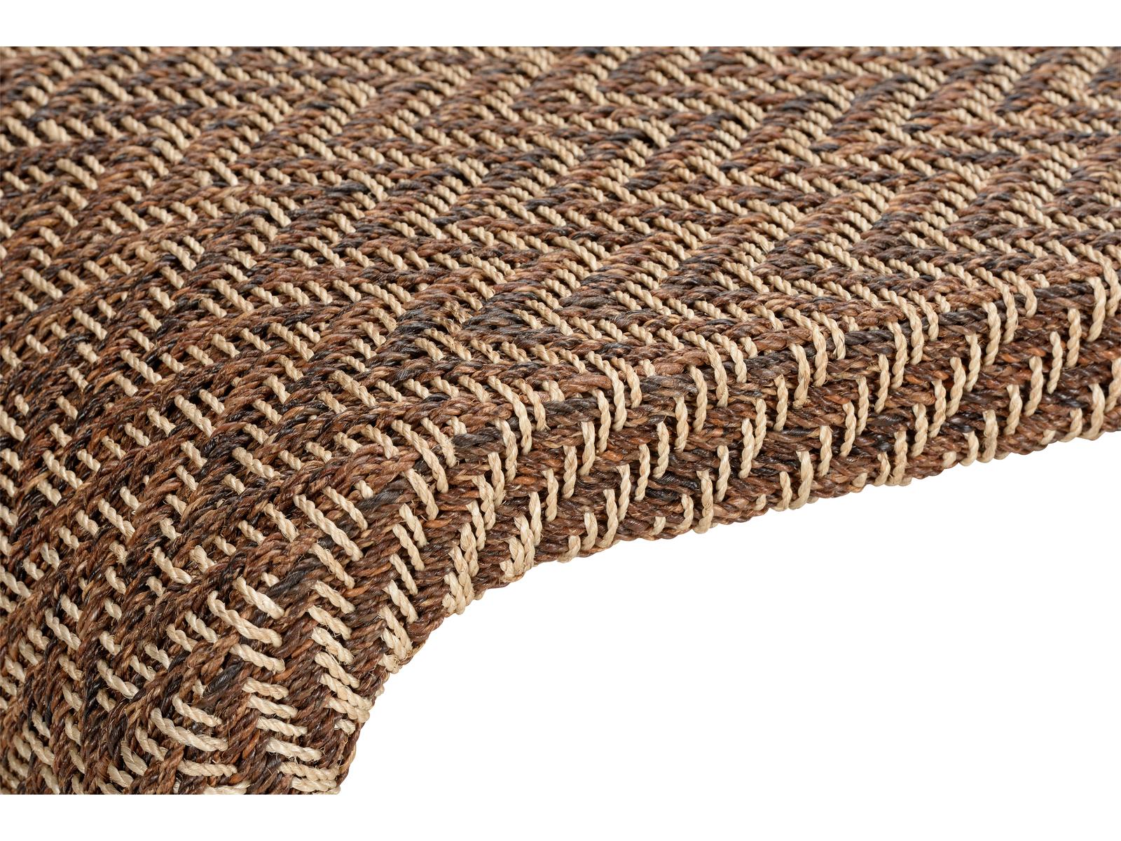 Bill Cain Rope Waterfall Console Table in Brown and Gold Abaca Rope