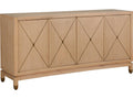 Brentwood Console Table in Cerused Oak with Brass Inlay