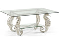 Seahorse Rectangular Coffee Table Silver Leaf Glass Top