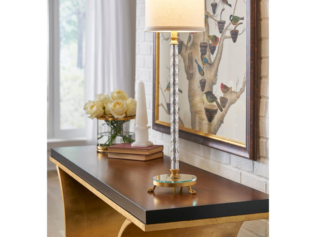 Thames Console Table in Antique Gold Leaf with Wood Top