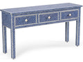 New London Console Table with Blue and White Bone Inlay