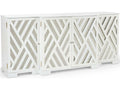 Tidewater White Wood Cabinet with Antique Mirror Doors