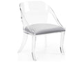 Williams Clear Acrylic Accent Chair with Removable Gray Cushion