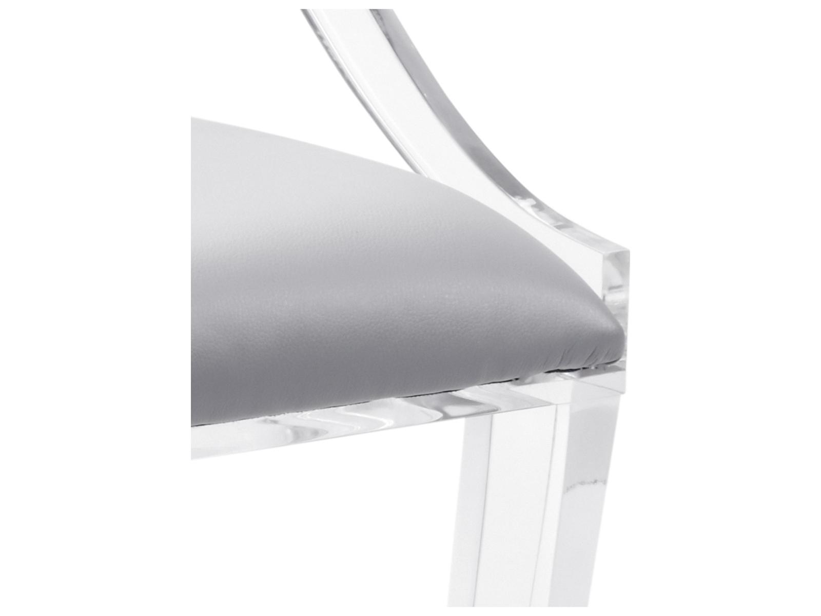 Williams Clear Acrylic Accent Chair with Removable Gray Cushion