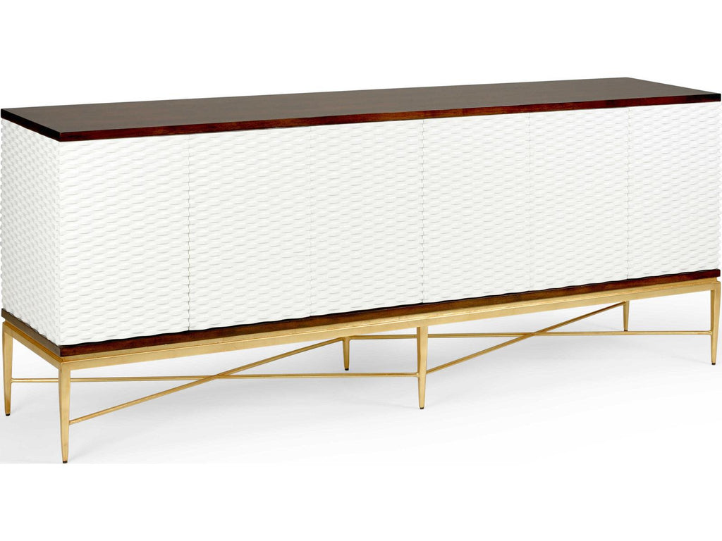 James Sideboard Walnut Veneered Wood with White Push Open Doors
