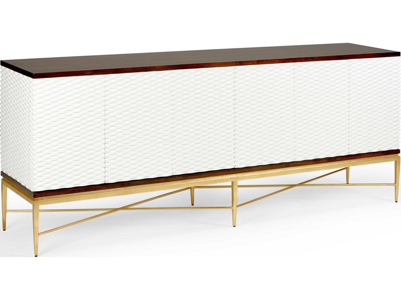 James Sideboard Walnut Veneered Wood with White Push Open Doors