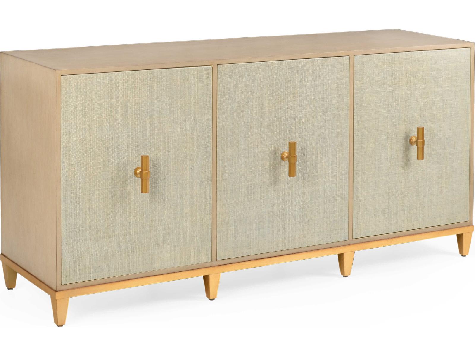 Claire Bell Avery Rectangular Wood Gray Gold Console