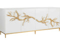 Shayla Copas White Wood Branch Sideboard Gold Accent