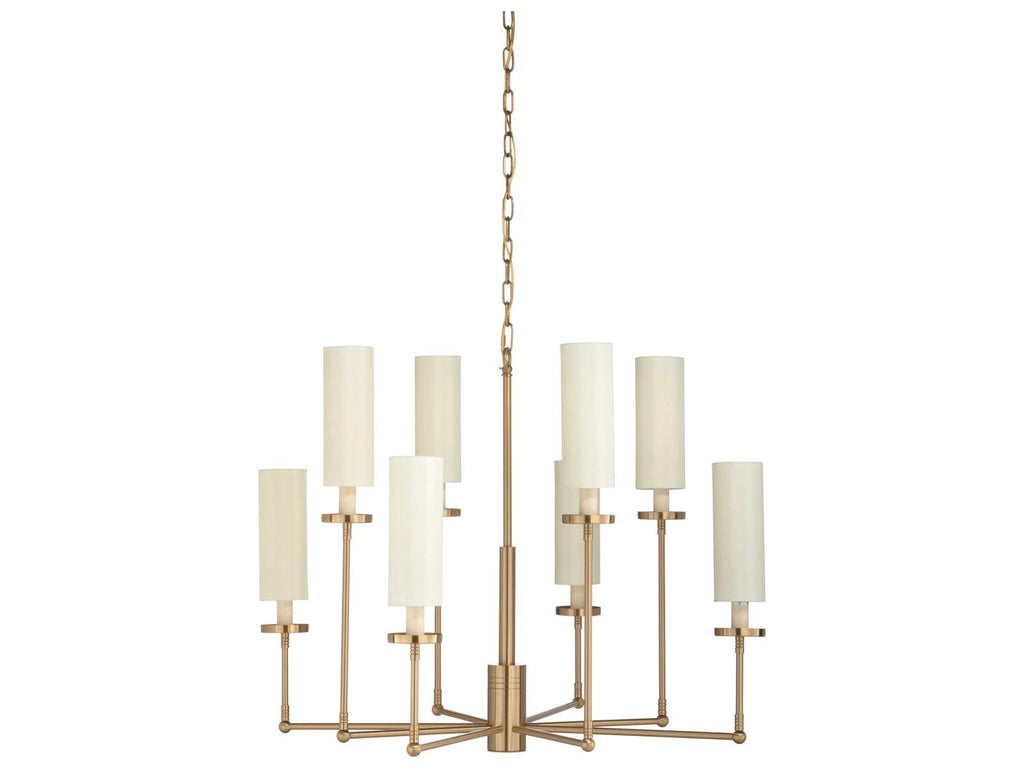 Chelsea House 8-Light Stiletto Chandelier in Gold Metal and Ivory