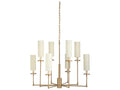 Chelsea House 8-Light Stiletto Chandelier in Gold Metal and Ivory