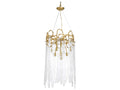 Chelsea House 9-Light Sutton House Chandelier in Antique Brass with Glass Accents