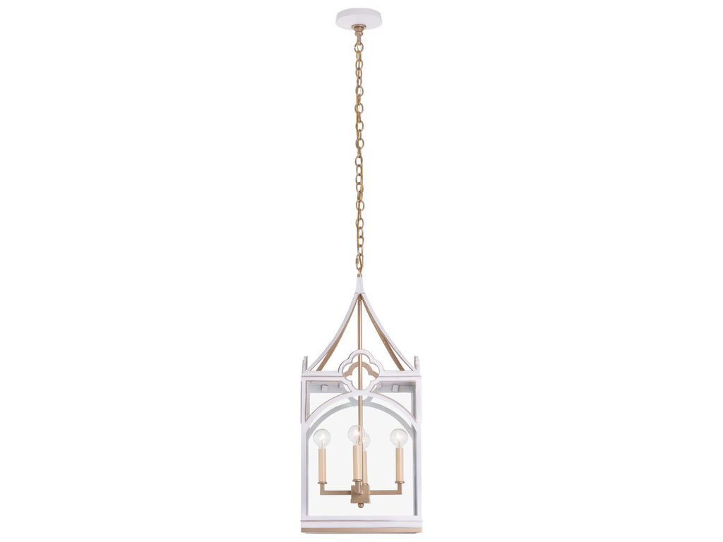 Chelsea House 4-Light White Gold Clear Lantern Chandelier