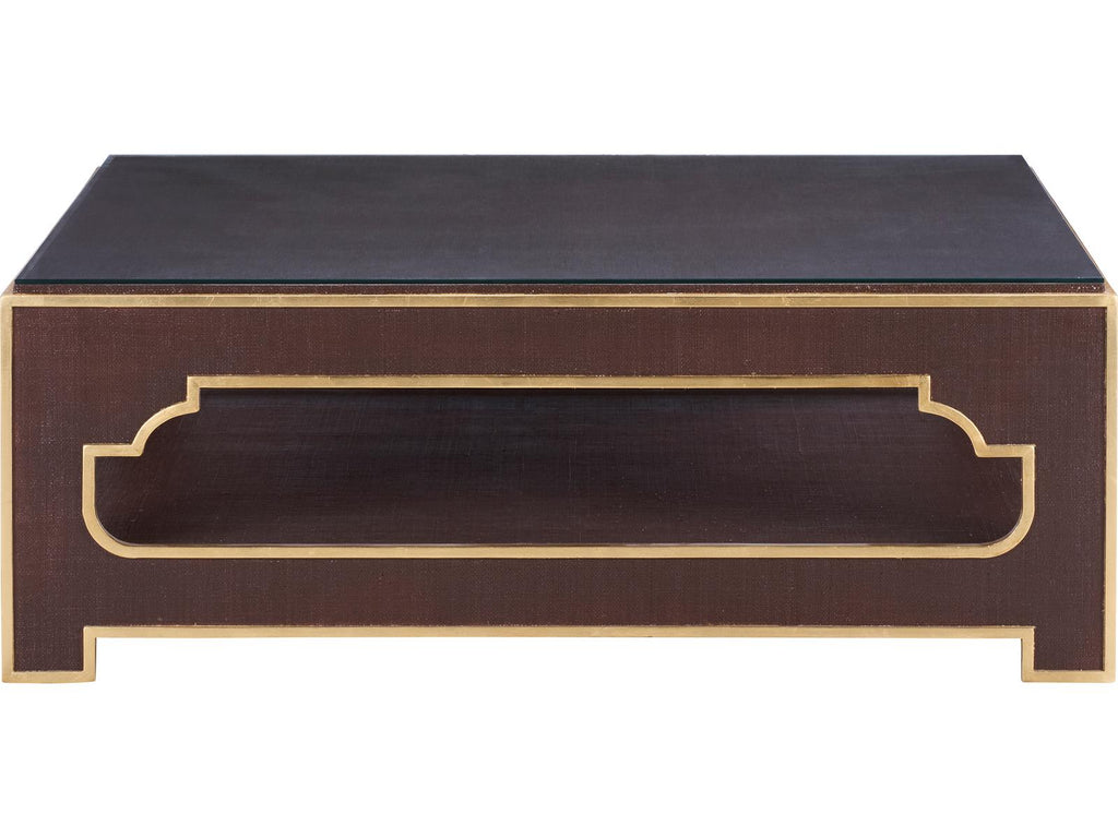 Jamie Merida Square Glass Brown Coffee Table