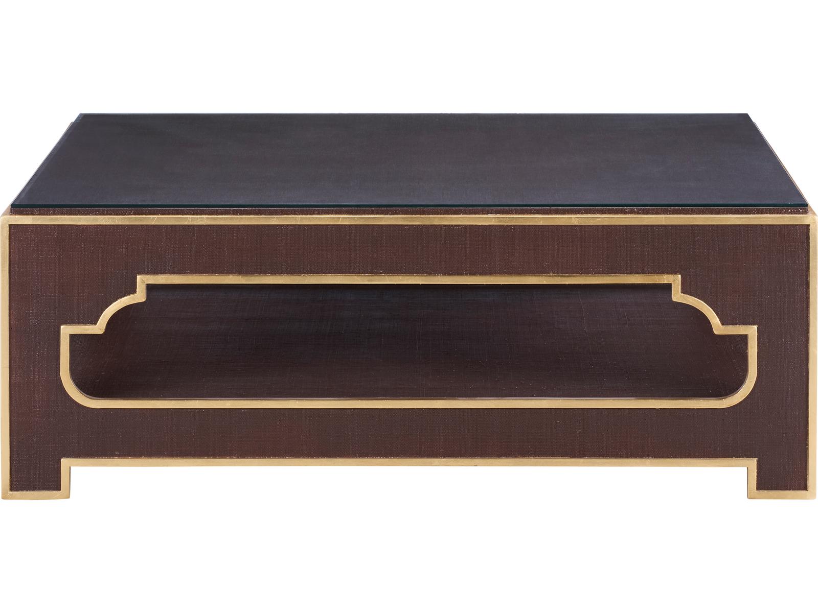 Jamie Merida Square Glass Brown Coffee Table