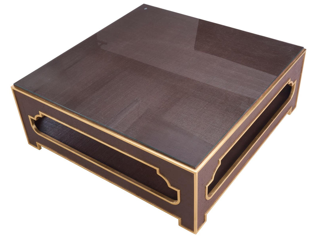 Jamie Merida Square Glass Brown Coffee Table