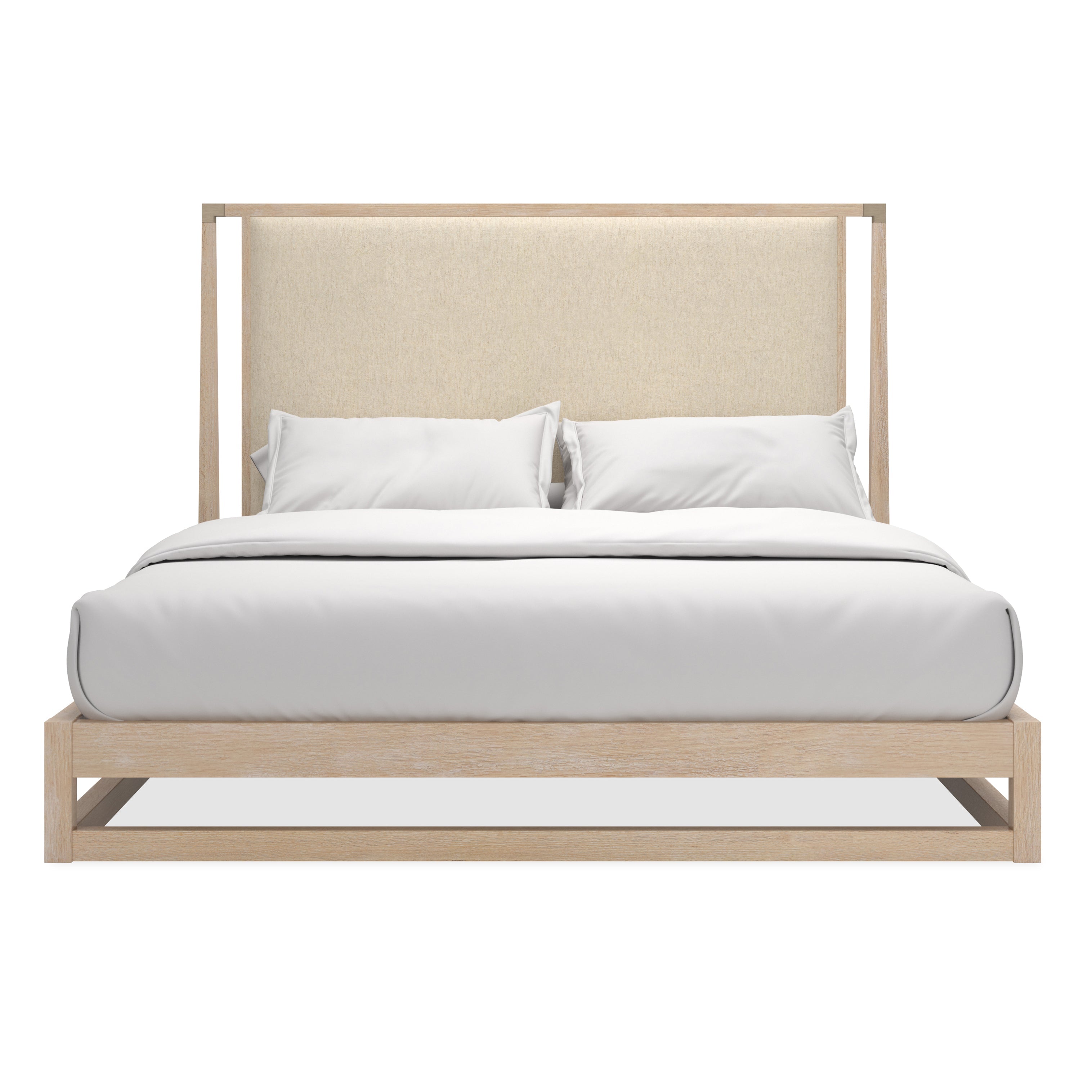 Caracole Classic Pinstripe Upholstered Light Bed