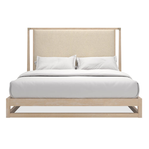 Caracole Classic Pinstripe Upholstered Light Bed